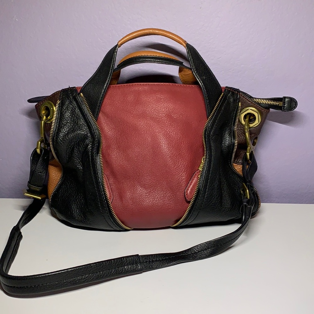 Pebble leather Color Block OrYANY Purse